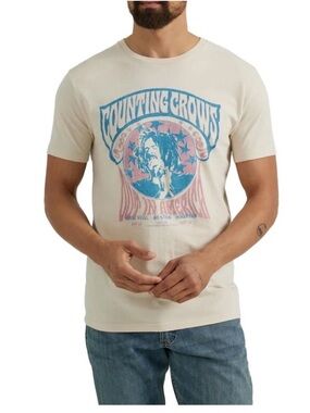 Wrangler Men’s Counting Crows Short Sleeve Graphic Tee- Size Large- Cotton